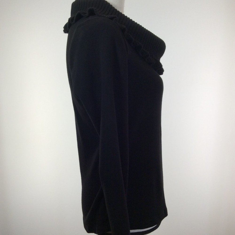 RAFAELLA Womens Top Size Medium Black Long Sleeve - Picture 5 of 12